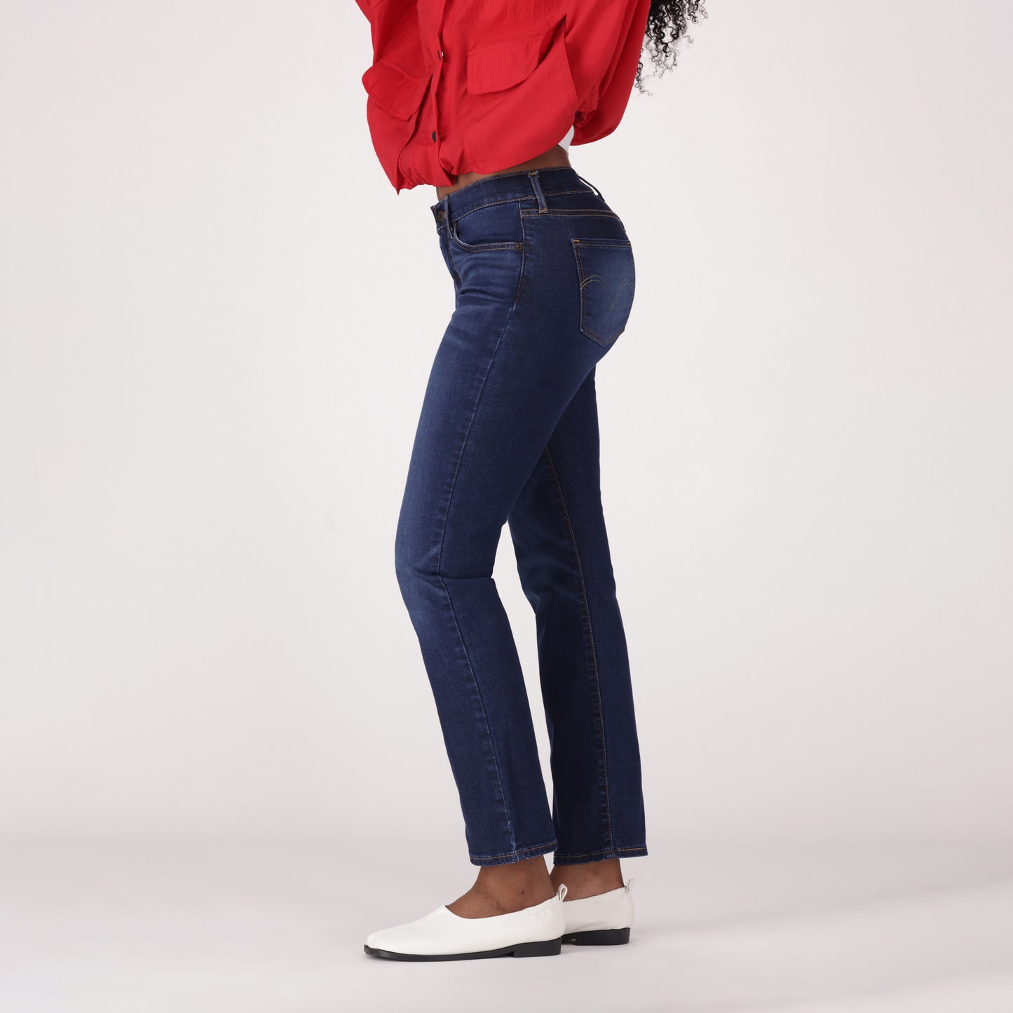 LEVI'S® WOMEN'S CURVY STRAIGHT  - DARK INDIGO - WORN IN