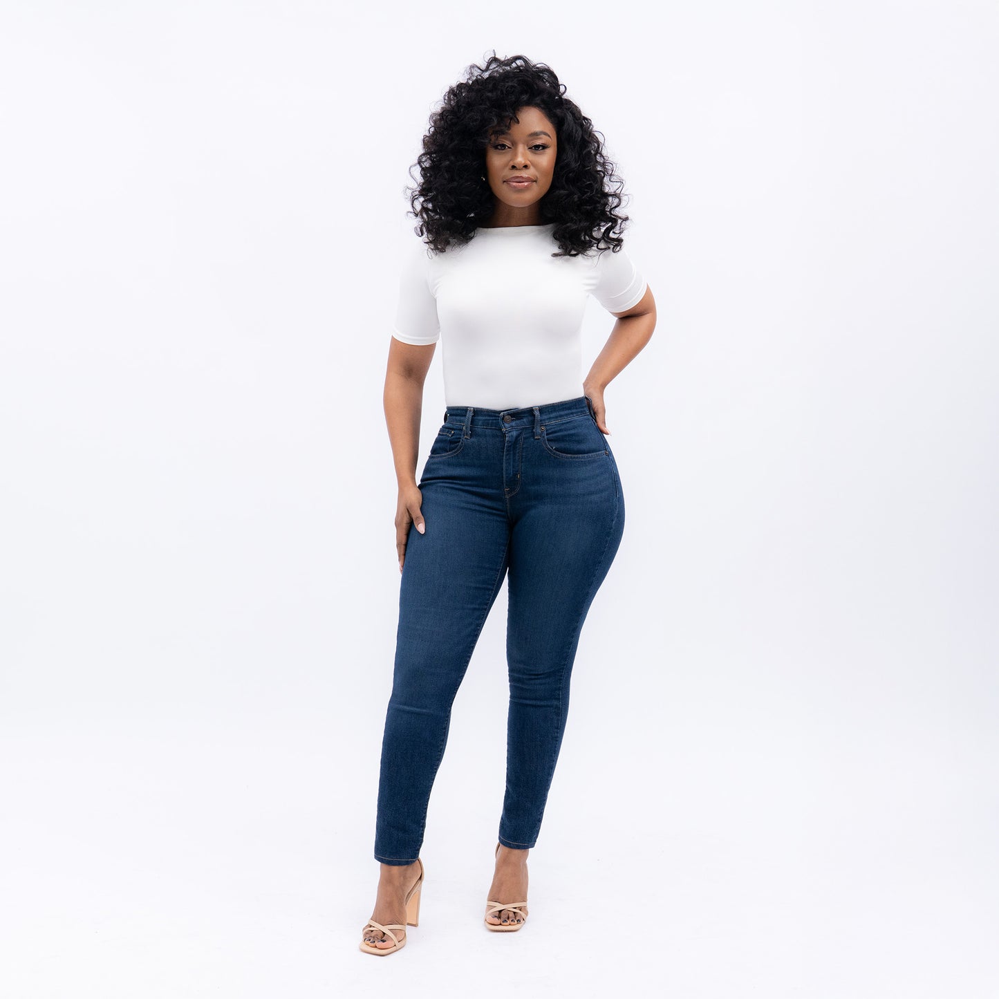 LEVI'S® WOMEN'S CURVY HIGH-RISE SUPER SKINNY - DARK INDIGO - WORN IN