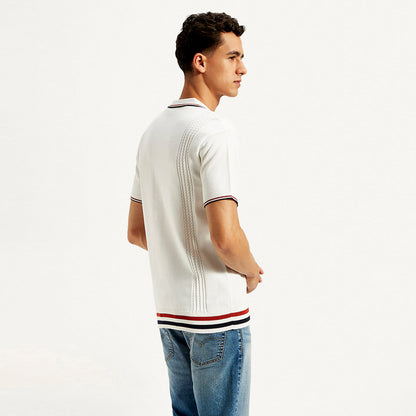 LEVI’S® MEN'S STRIPED SLIM FIT POLO T-SHIRT - WHITE
