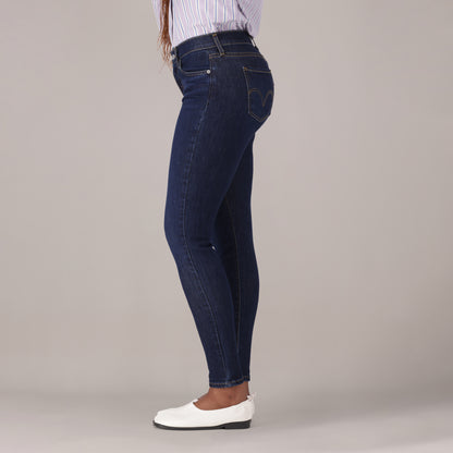 LEVI'S® WOMEN'S CURVY SUPER SKINNY  - DARK INDIGO - WORN IN