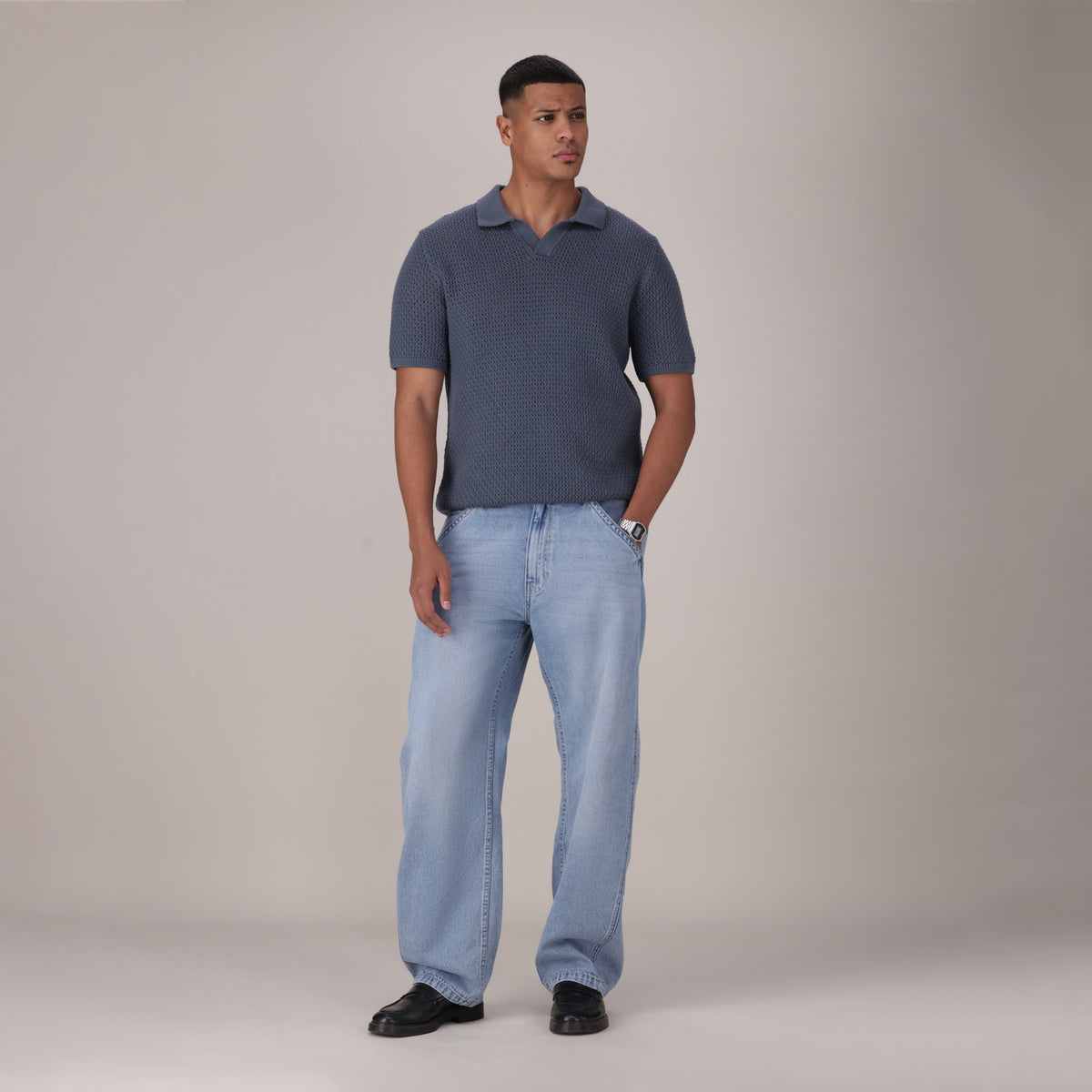 LEVI'S® MEN'S BAGGY BARREL JEANS - LIGHT INDIGO - WORN IN