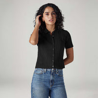 Levi's® Women's Textured Slim Fit Ribbed Shirt - Black