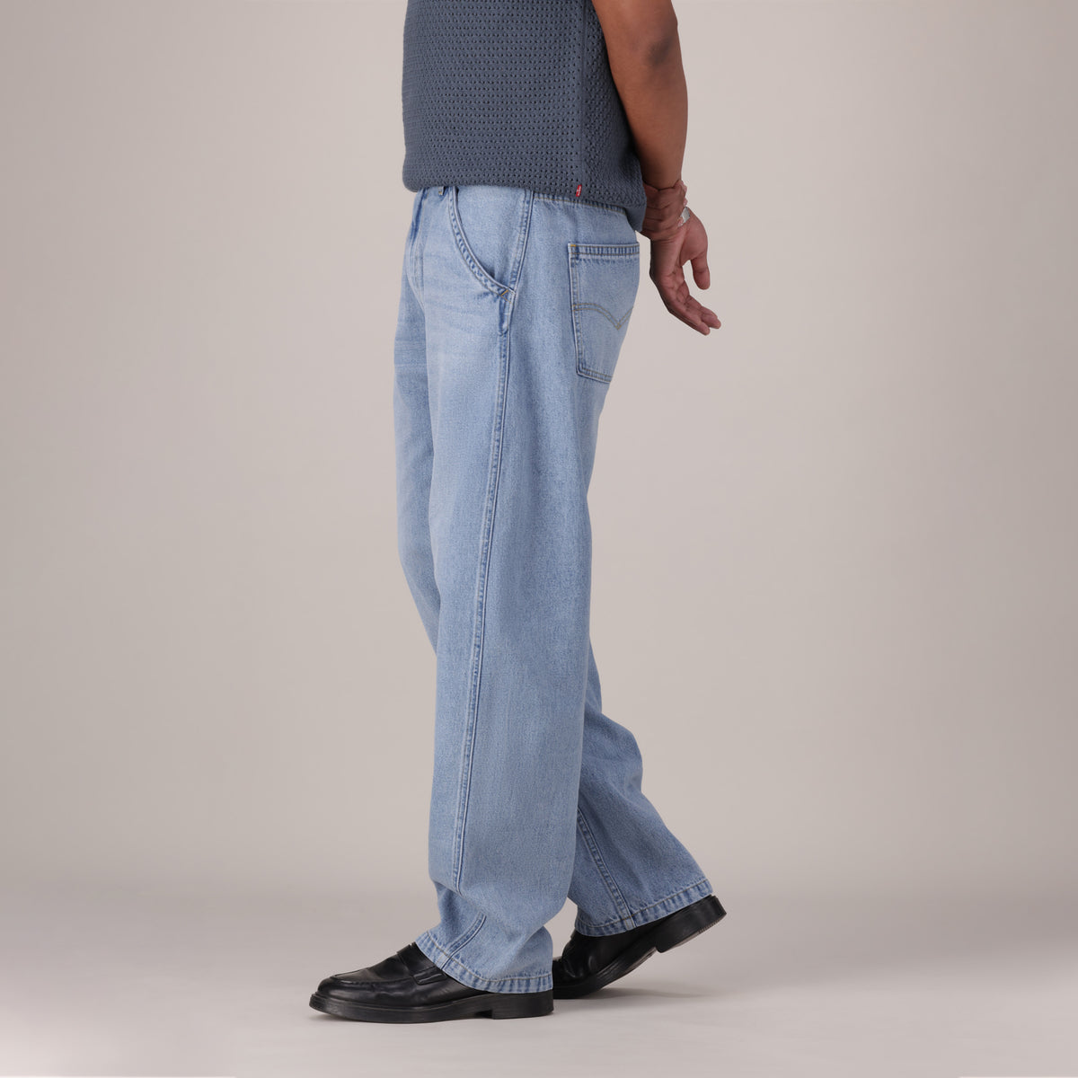 LEVI'S® MEN'S BAGGY BARREL JEANS - LIGHT INDIGO - WORN IN