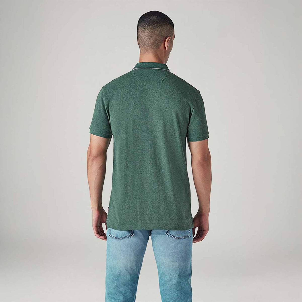 LEVI'S® MEN'S SOLID GREEN PIQUE POLO T-SHIRT - GREEN