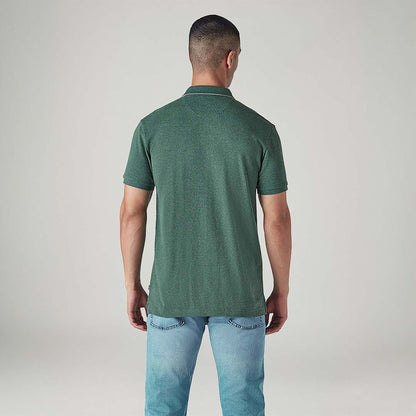 LEVI'S® MEN'S SOLID GREEN PIQUE POLO T-SHIRT - GREEN