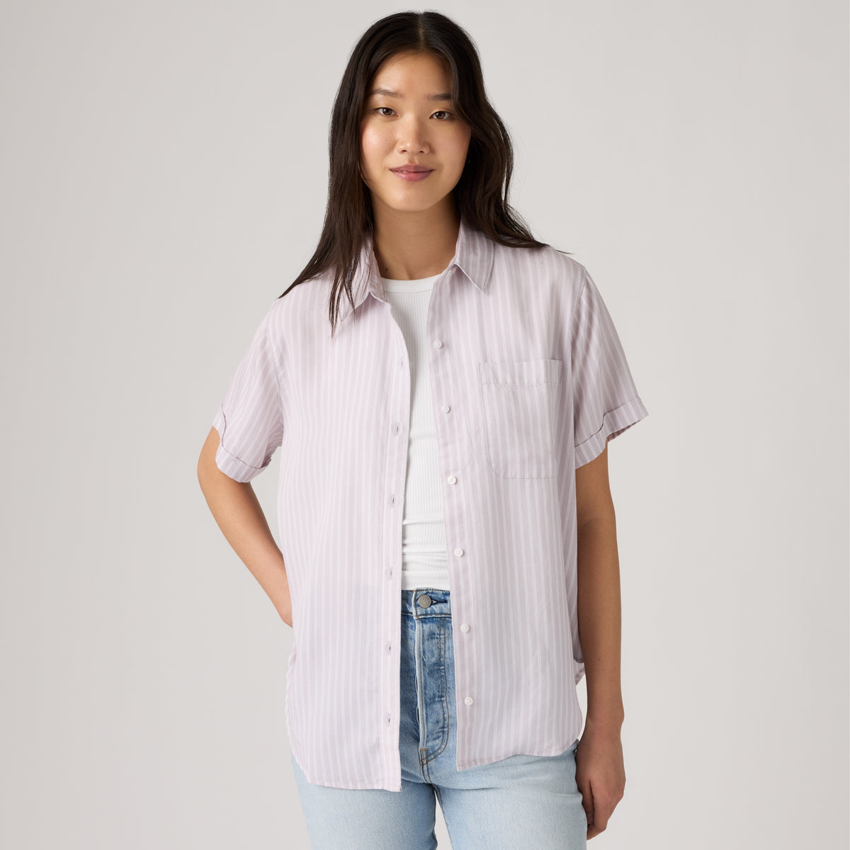 LEVI'S® WOMEN'S DARLENE SHORT-SLEEVE SHIRT - PURPLE