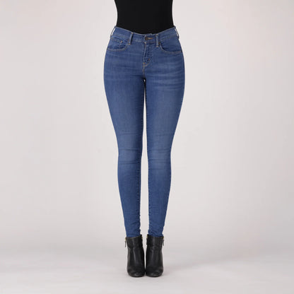 LEVI'S® CURVY SUPER SKINNY - DARK INDIGO - WORN IN