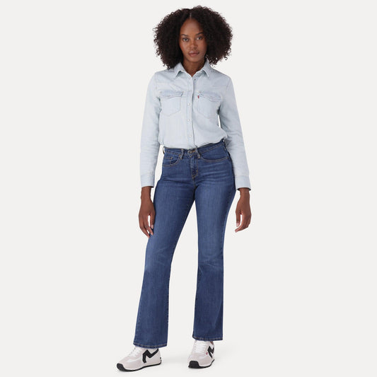 LEVI'S® CURVY FLARE JEANS - DARK INDIGO - WORN IN