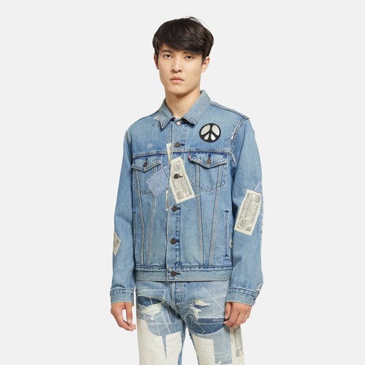 LEVI'S® MEN'S TRUCKER JACKET - MED INDIGO - WORN IN