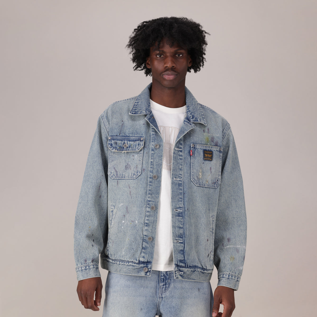 LEVI'S® MEN’S SUNRISE TRUCKER JACKET - MED INDIGO - WORN IN