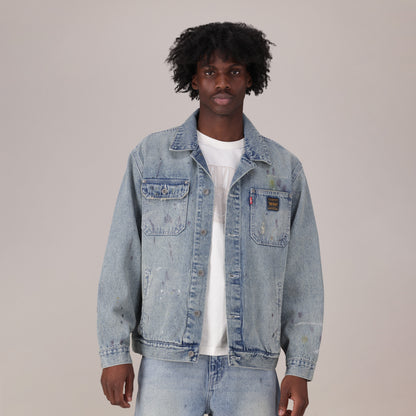 LEVI'S® MEN’S SUNRISE TRUCKER JACKET - MED INDIGO - WORN IN