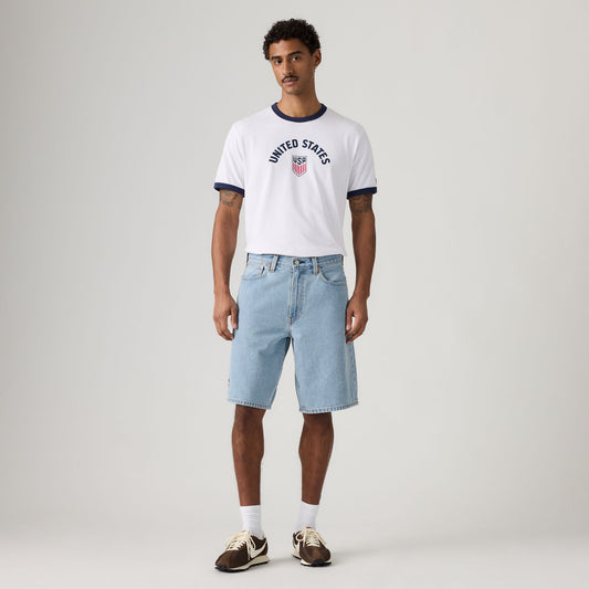 LEVI'S® U.S. SOCCER 478 BAGGY SHORTS - LIGHT INDIGO - WORN IN
