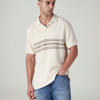LEVI'S® MEN'S STRIPED OFF-WHITE POLO T-SHIRT - WHITE