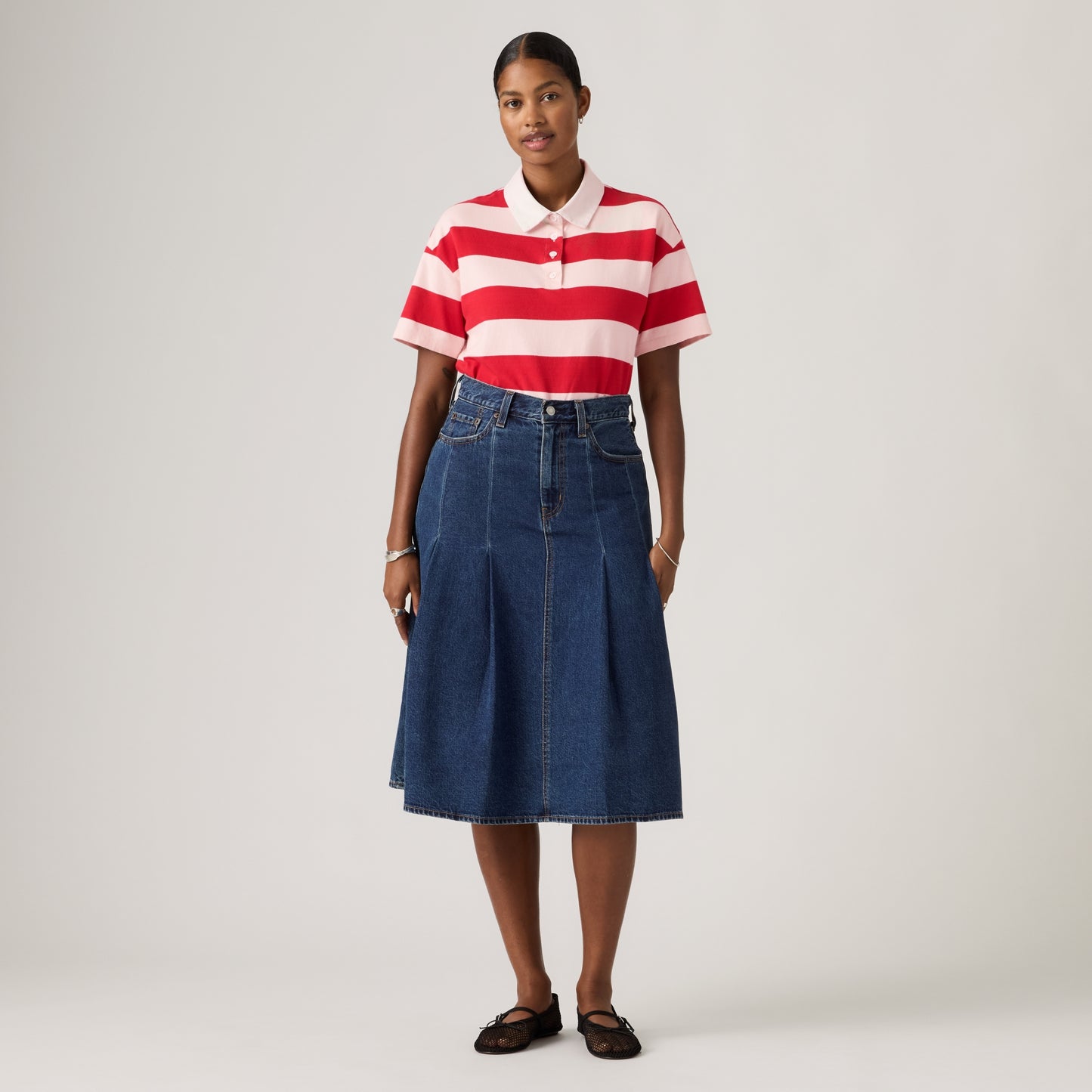 LEVI'S® WOMEN'S PLEATED MIDI SKIRT - MULTI COLOUR