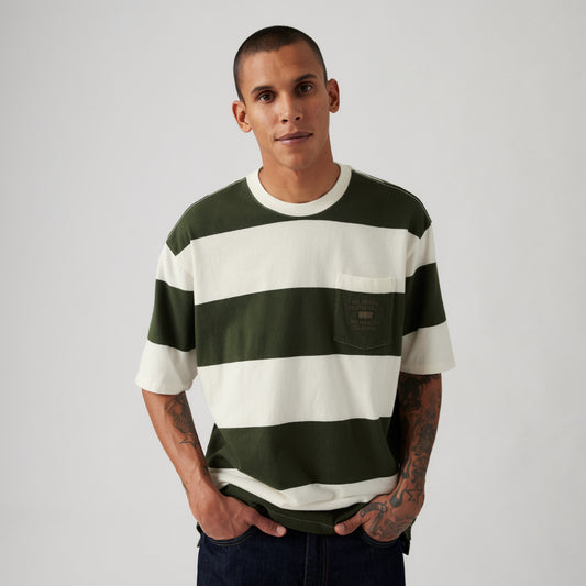 LEVI'S® MEN'S STEPPED HEM HALF-SLEEVE TEE - MULTI-COLOUR