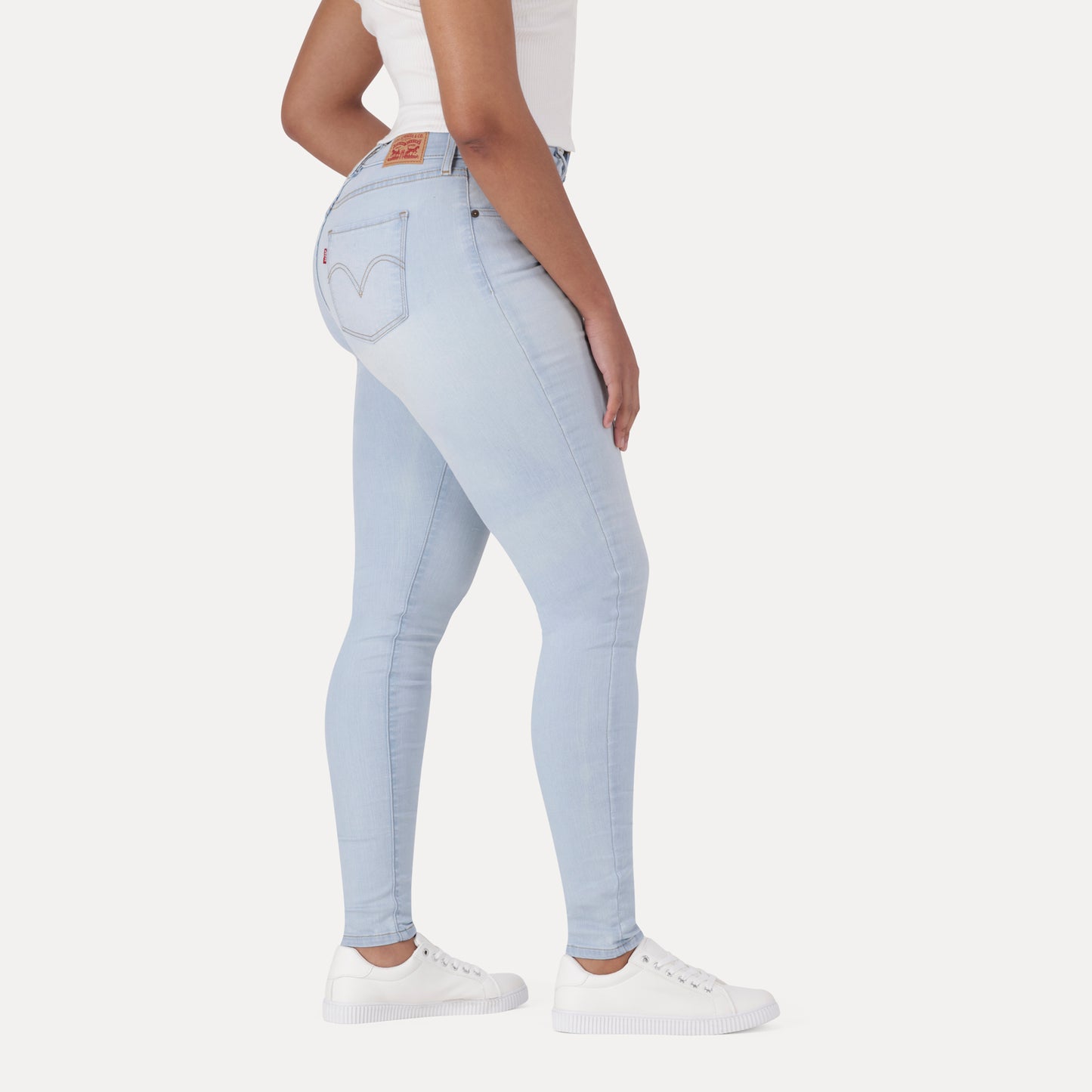 LEVI'S® CURVY HIRISE SUPERSKINNY  - LIGHT INDIGO - WORN IN