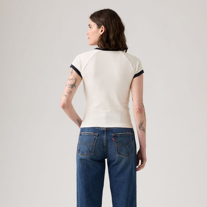 LEVI'S® WOMEN'S GRAPHIC RILEY RAGLAN TEE - WHITE