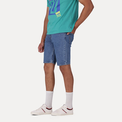 LEVI'S® MEN'S 405 STANDARD SHORTS - MED INDIGO - WORN IN