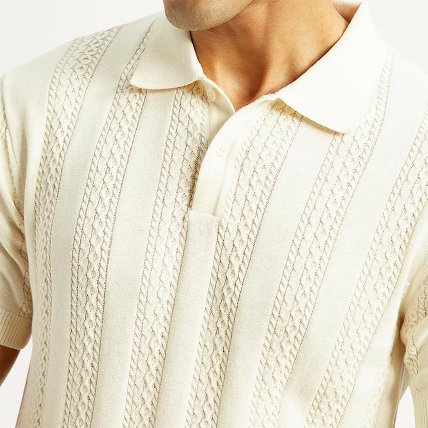 LEVI'S® MEN'S SELF DESIGN RELAXED FIT RESORT COLLAR SHIRT - NEUTRAL