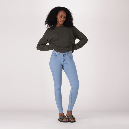 LEVI'S® WOMEN'S CURVY HIGH-RISE SUPER SKINNY  - MED INDIGO - WORN IN