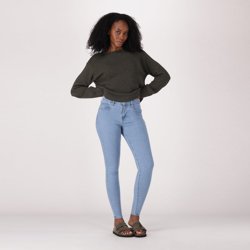 LEVI'S® WOMEN'S CURVY HIGH-RISE SUPER SKINNY  - MED INDIGO - WORN IN