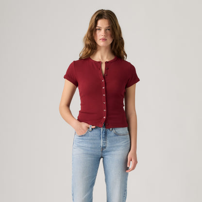 LEVI'S® WOMEN'S RORY BUTTON-THROUGH SHIRT - RED