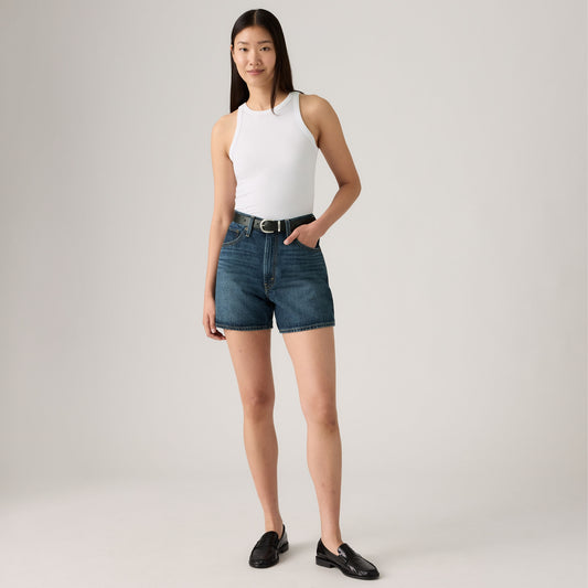 LEVI'S® WOMEN'S CINCH MID-THIGH SHORTS - DARK INDIGO WORN IN
