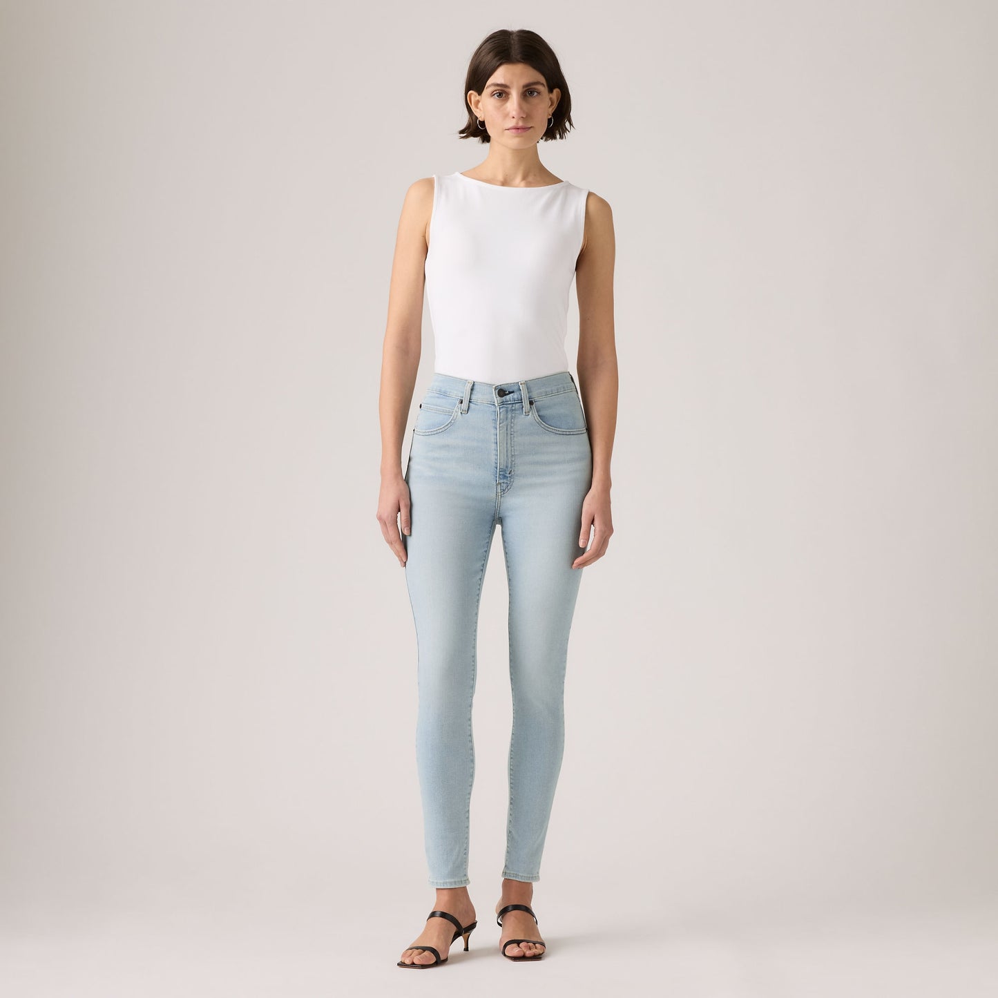 LEVI'S® WOMEN'S RETRO HIGH SKINNY JEANS - MED INDIGO - WORN IN