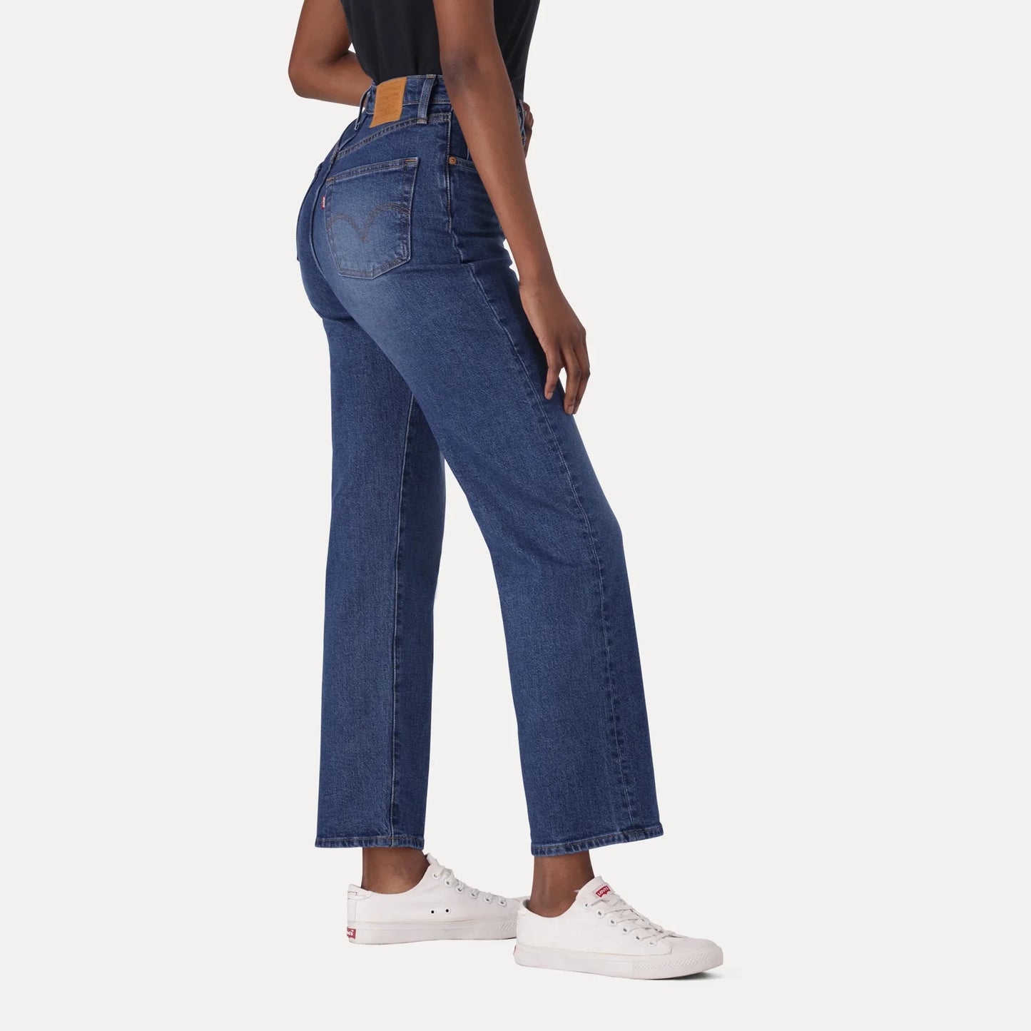 LEVI'S® WOMEN'S RIBCAGE STRAIGHT ANKLE JEANS - DARK INDIGO - WORN IN