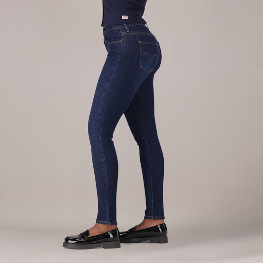 LEVI'S® WOMEN'S CURVY HIGH-RISE SUPER SKINNY - DARK INDIGO - WORN IN