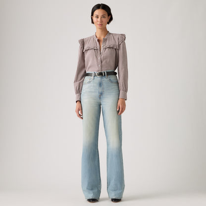 LEVI'S® WOMEN'S RIBCAGE WIDE-LEG JEANS - MED INDIGO - WORN IN