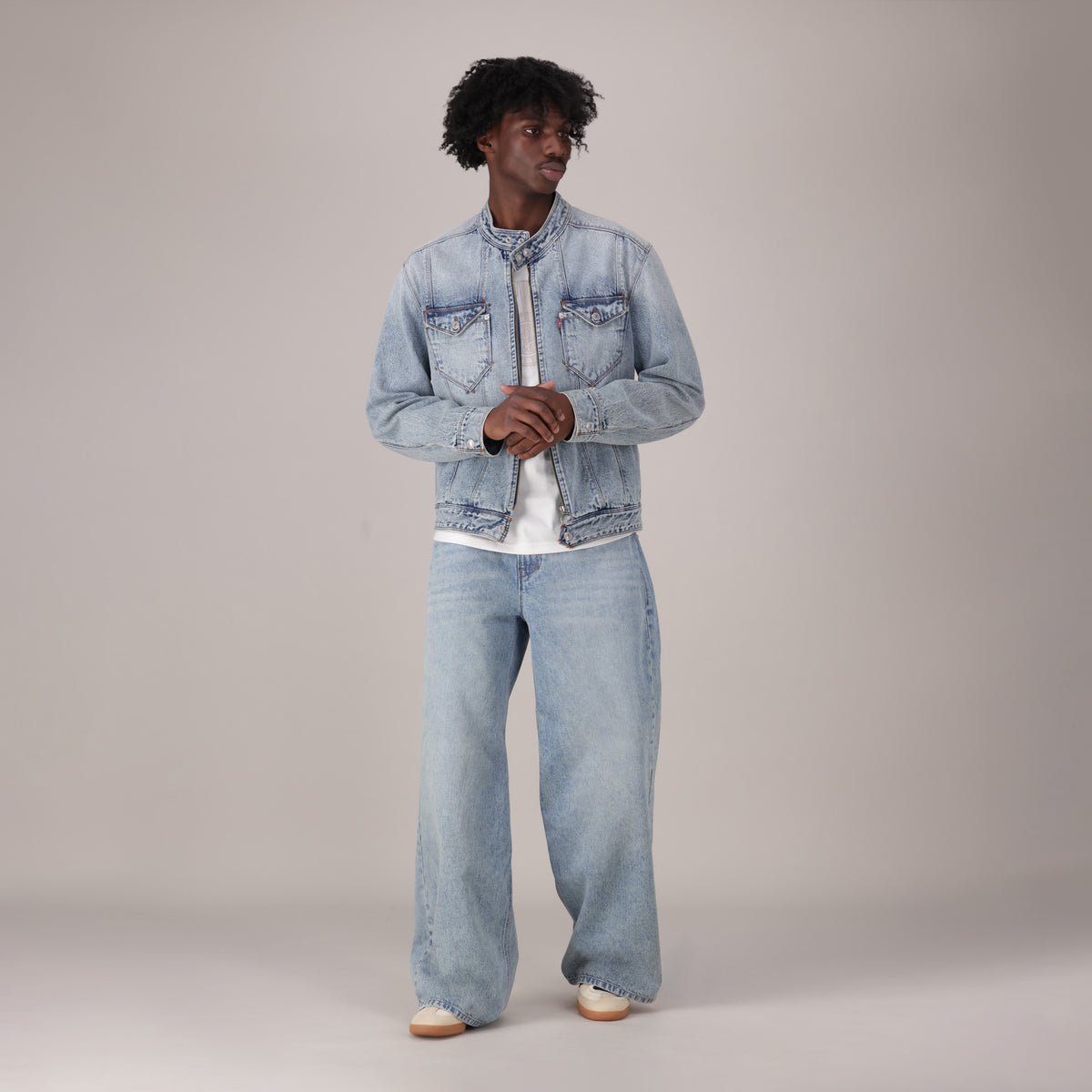 LEVI'S® MEN'S TWISTED BAGGY WIDE-LEG  JEANS - LIGHT INDIGO - WORN IN