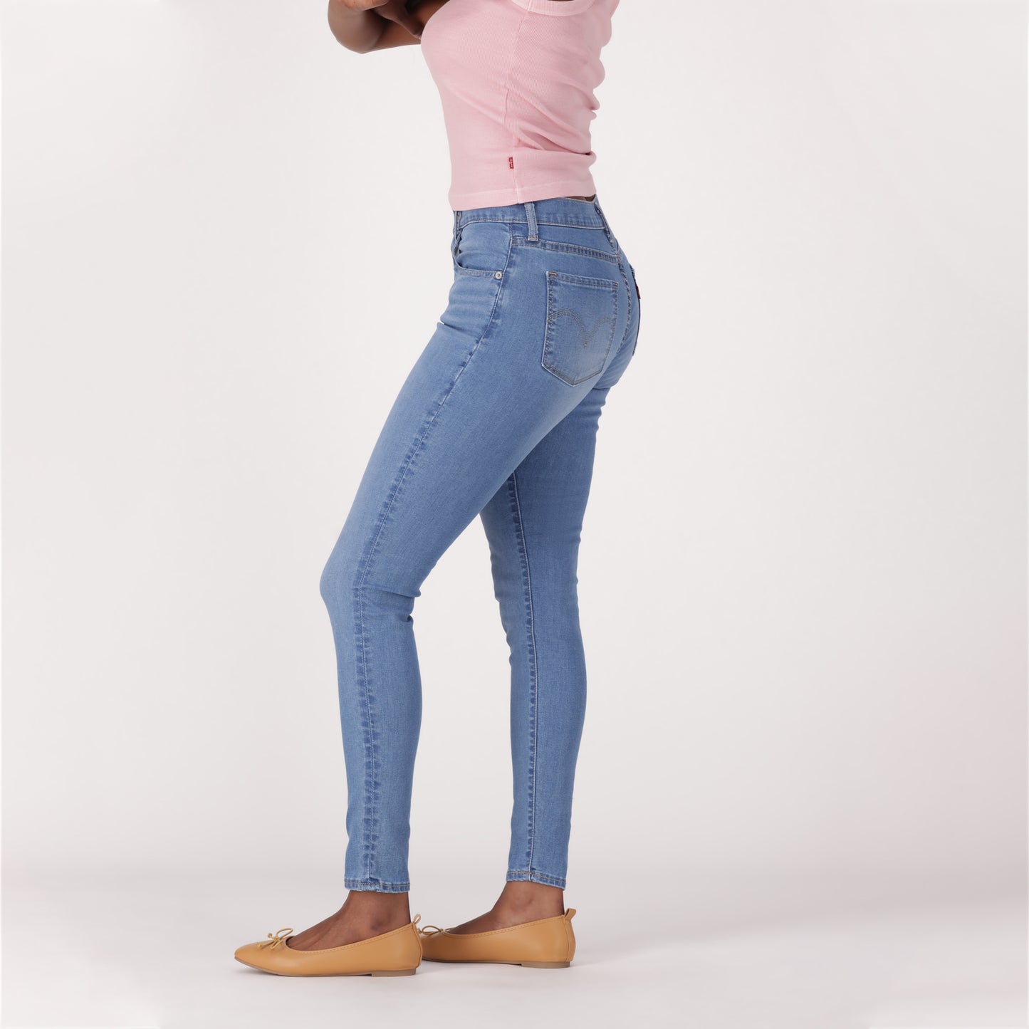 LEVI'S® WOMEN'S CURVY HIGH-RISE SUPER SKINNY  - MED INDIGO - WORN IN