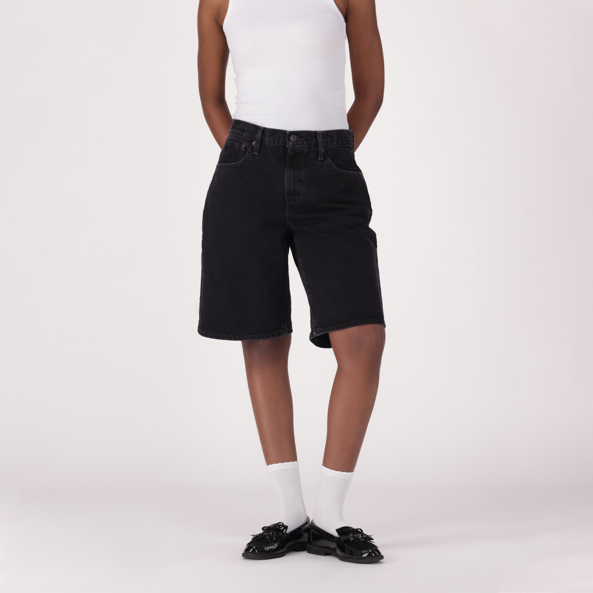 パンツ Black Wash Baggy Shorts ovy kaja Levis LEVI'S® WOMEN'S BAGGY DAD JORTS - BLACK