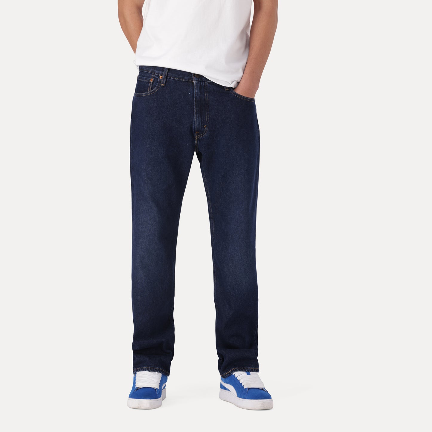 LEVI'S® MEN'S 555™ RELAXED STRAIGHT JEANS - DARK INDIGO - WORN IN
