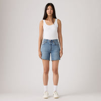 LEVI'S® WOMEN'S 501® MID-THIGH SHORTS - MED INDIGO - WORN IN