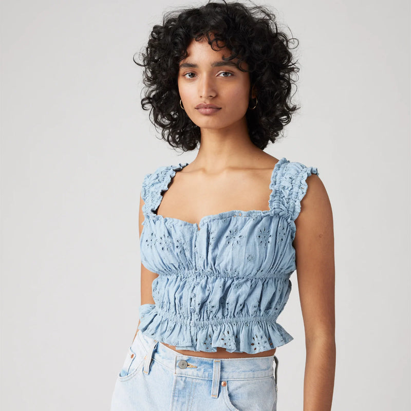 LEVI'S® WOMEN'S AMAYA BLOUSE - MED INDIGO - FLAT FINISH