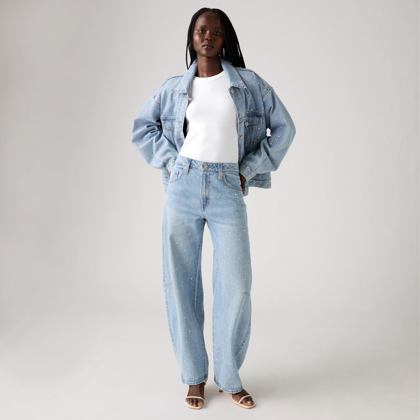 LEVI'S® WOMEN'S BAGGY DAD BARREL JEANS - MED INDIGO - WORN IN