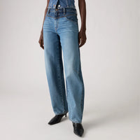 LEVI'S® WOMEN'S BARREL SADDLE BACK JEANS - MED INDIGO - WORN IN
