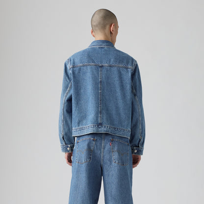 LEVI'S® MEN'S TWIST TRUCKER JACKET - MED INDIGO - WORN IN