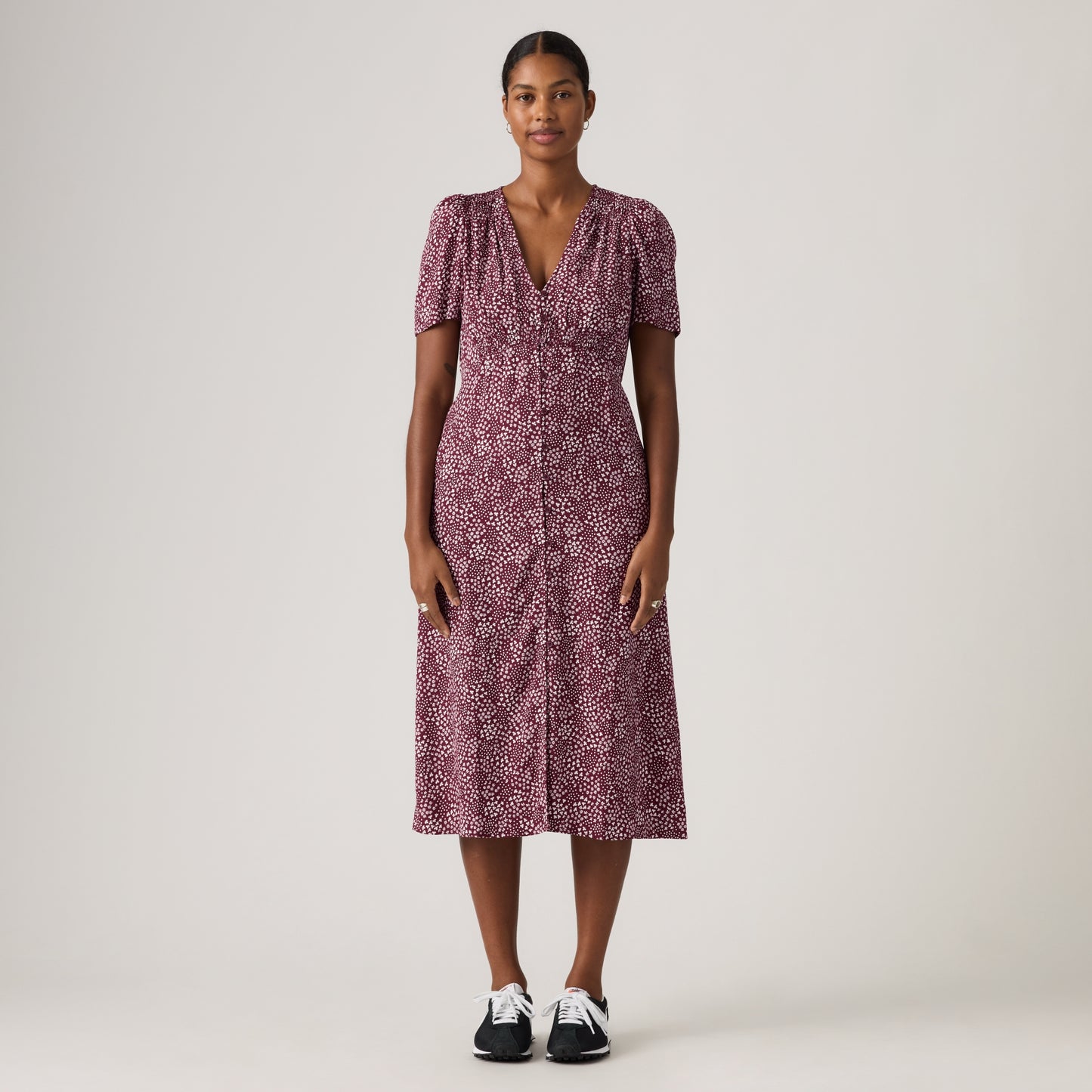 LEVI'S® WOMEN'S PAOLA SHORT-SLEEVE MIDI DRESS - MULTI COLOUR