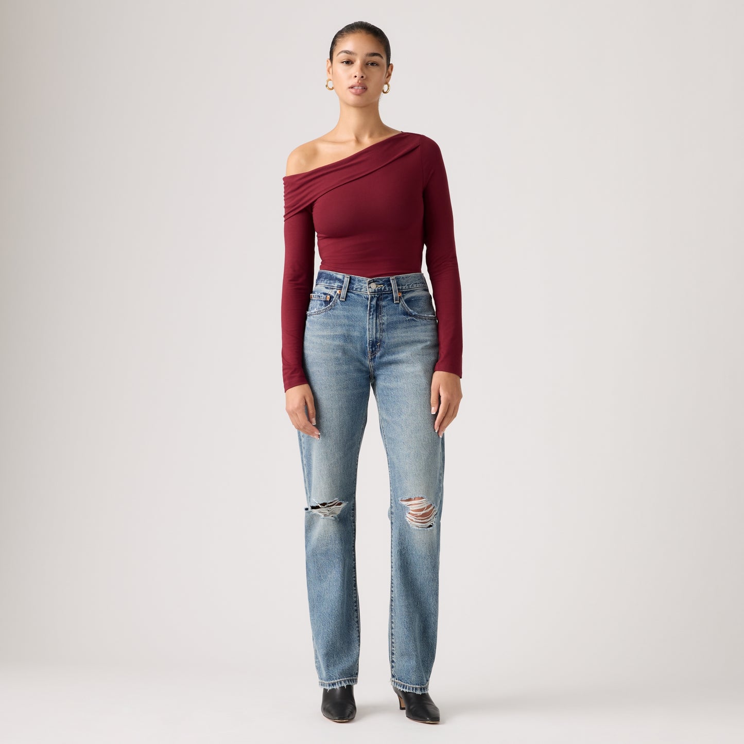 LEVI'S® WOMEN'S EASY DAD JEANS - MED INDIGO - WORN IN