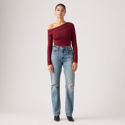 LEVI'S® WOMEN'S EASY DAD JEANS - MED INDIGO - WORN IN