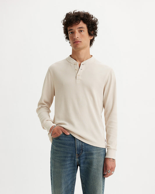 LONG-SLEEVE THERMAL HENLEY - GREY