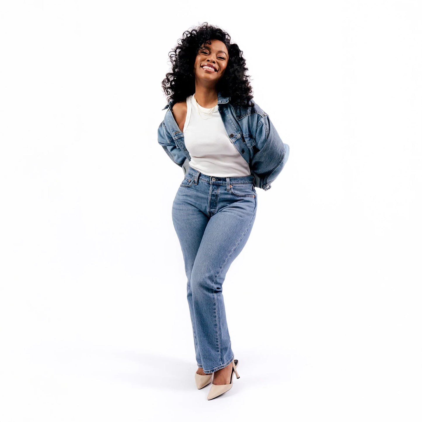LEVI'S® WOMEN'S 501® CURVE JEANS - MED INDIGO - WORN IN