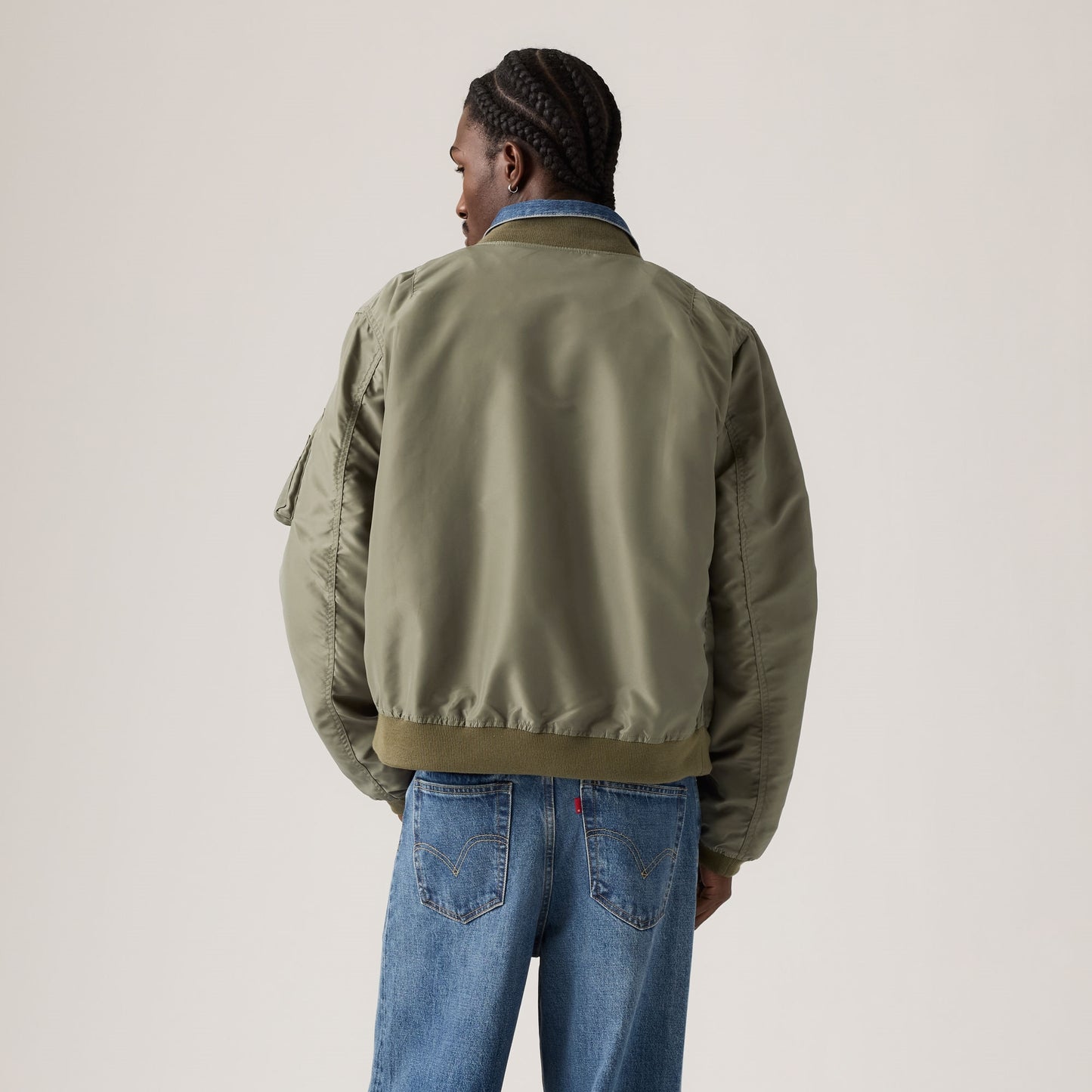LEVI'S® X SACAI MEN'S DENIM X NYLON TWILL REVERSIBLE BLOUSON - DARK INDIGO - FLAT FINISH