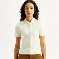 LEVI'S®WOMEN'S TEXTURED SLIM FIT SHIRT - WHITE