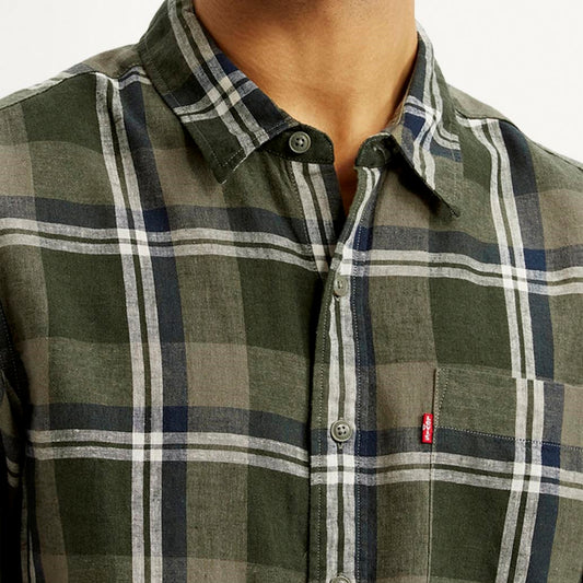 LEVI'S®MEN'S CHECKERED MULTI COLOR SLIM FIT LINEN SHIRT - MULTI COLOUR