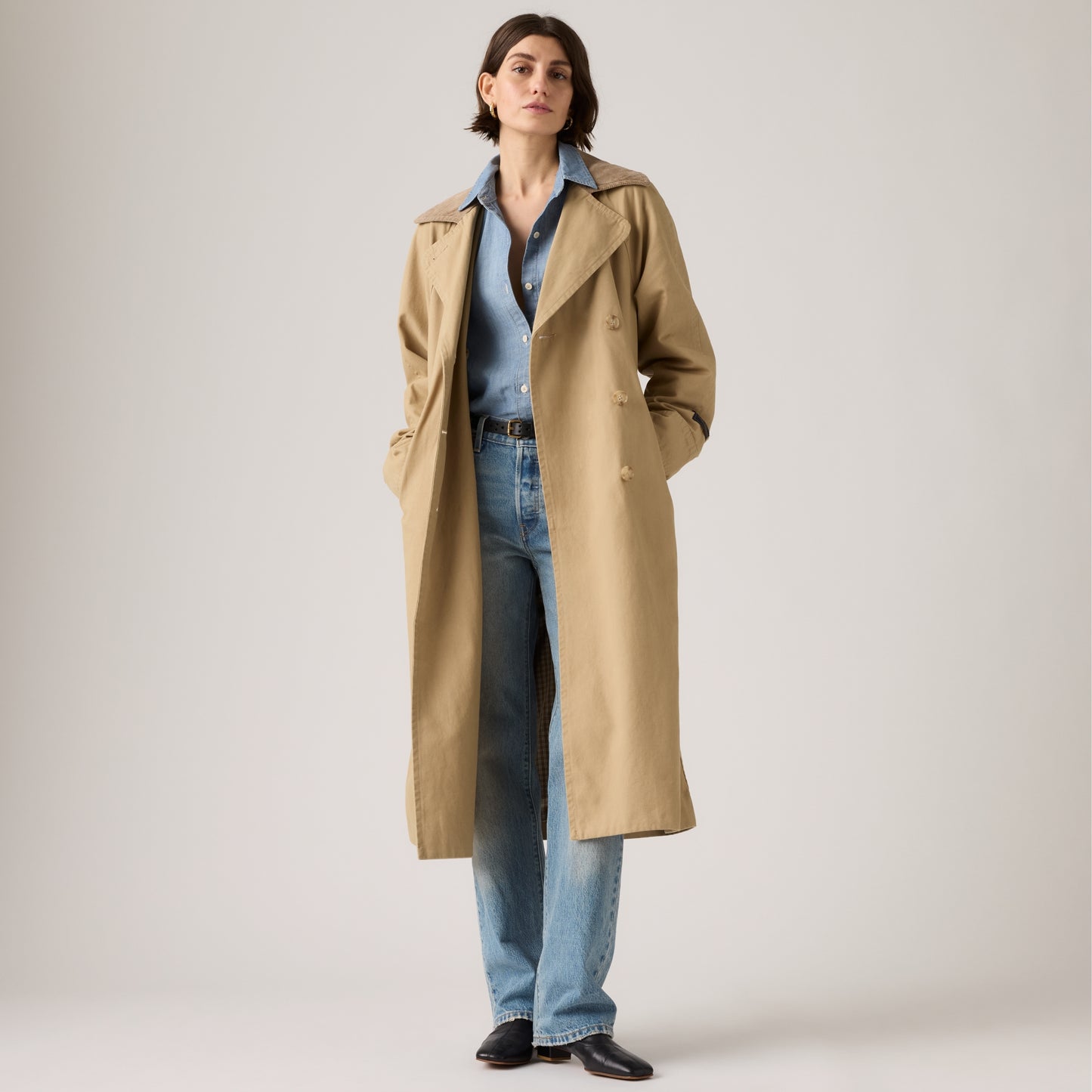 LEVI'S® WOMEN'S BREE CLASSIC LONG TRENCH COAT - TAN