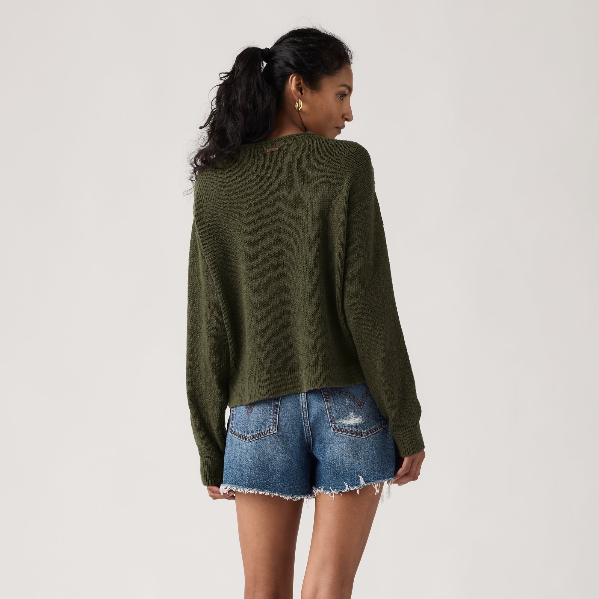 LEVI'S® WOMEN'S LAETITIA BOUCLE SWEATER - GREEN